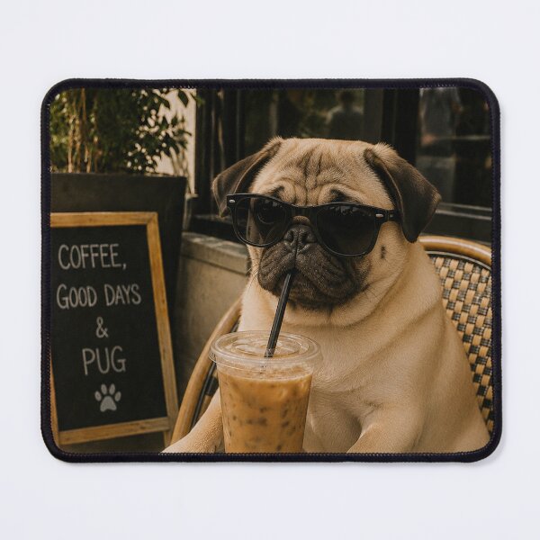 Item preview, Cool French Bulldog with Sunglasses Drinking Iced Coffee designed and sold by will freed18.