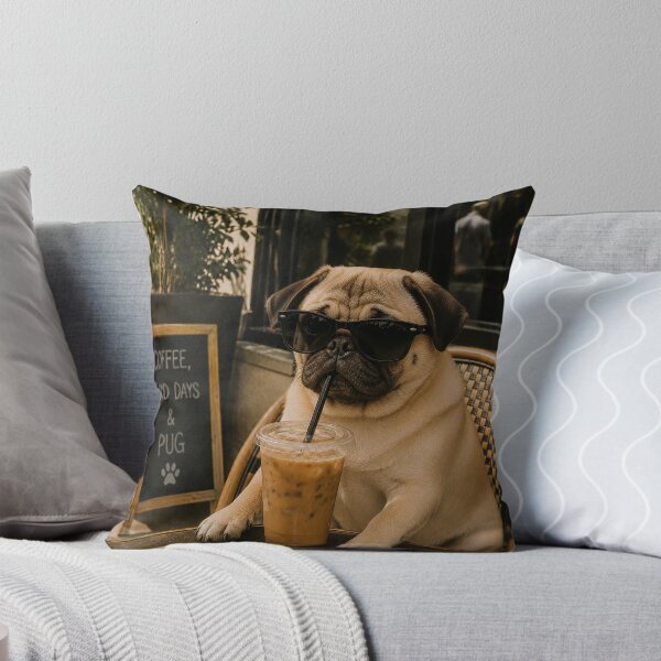 Item preview, Cool French Bulldog with Sunglasses Drinking Iced Coffee designed and sold by will freed18.