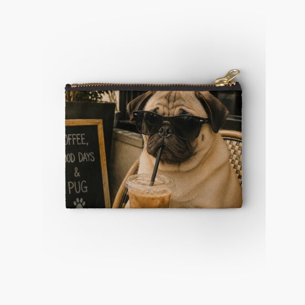 Item preview, Cool French Bulldog with Sunglasses Drinking Iced Coffee designed and sold by will freed18.