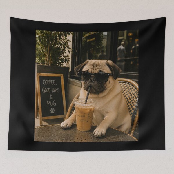 Item preview, Cool French Bulldog with Sunglasses Drinking Iced Coffee designed and sold by will freed18.