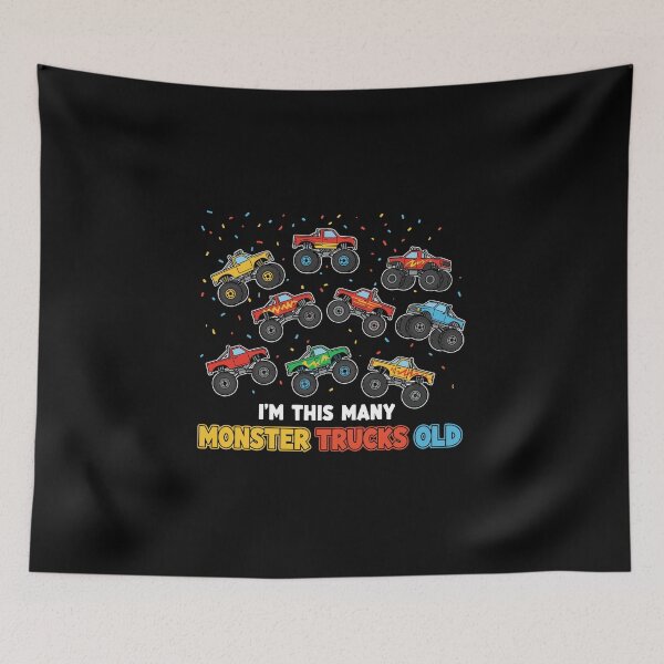 Item preview, I'm This Many Monster Trucks Old 9th Birthday Boy Kid Monster Truck Fan designed and sold by PopStars1993.