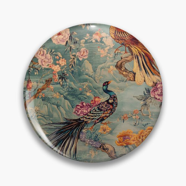 Item preview, Vintage Oriental Phoenix Peony Garden Botanical Wall Art Print designed and sold by GrinGalore.