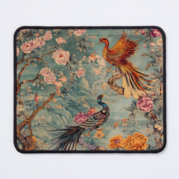 Item preview, Vintage Oriental Phoenix Peony Garden Botanical Wall Art Print designed and sold by GrinGalore.