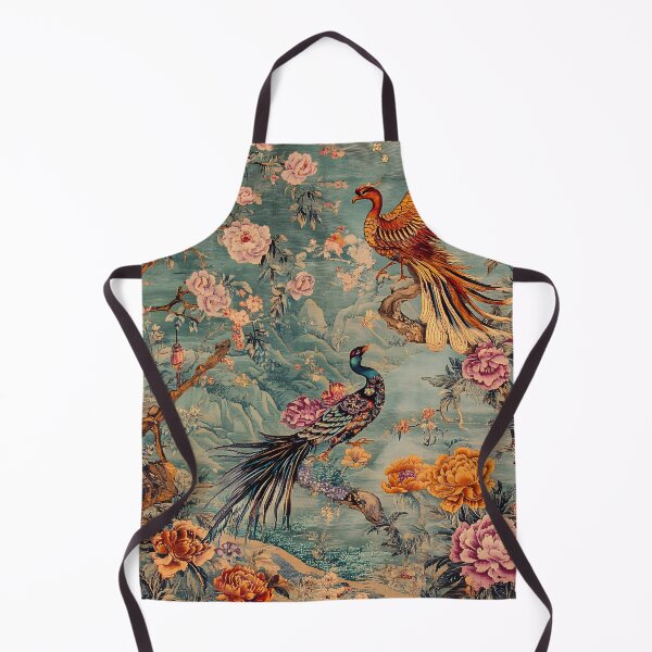 Item preview, Vintage Oriental Phoenix Peony Garden Botanical Wall Art Print designed and sold by GrinGalore.