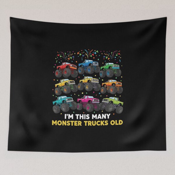 Item preview, I'm This Many Monster Trucks Old 9th Birthday Boy designed and sold by PopStars1993.