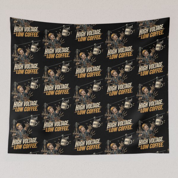 Item preview, Funny Electrician Gift High Voltage Low Coffee Lineman Funny Design designed and sold by thoughtswear.