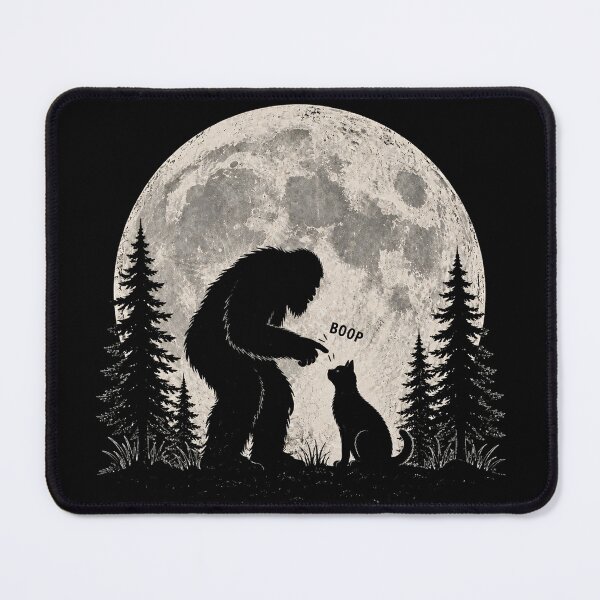 Item preview, Bigfoot Boops Cat Under Full Moon designed and sold by will freed18.