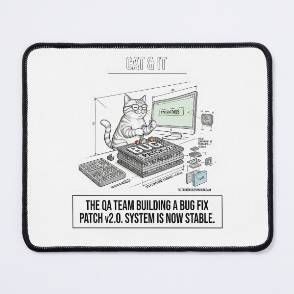 Item preview, Funny Programmer Gift QA Team Bug Fix Patch Cat Developer Humor Shirt designed and sold by Dev Mode.