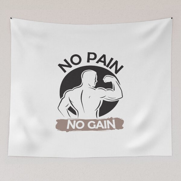 Item preview, clean gym typography / no pain no gain designed and sold by v1bouemera.