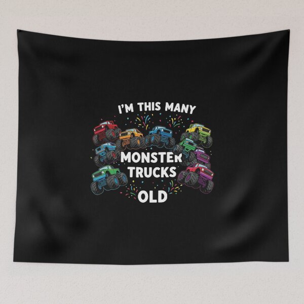 Item preview, I'm 9 Monster Trucks Old 9th Birthday Kid Boy Turning Nine designed and sold by PopStars1993.