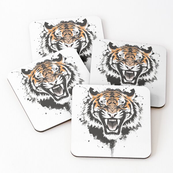Item preview, Tiger Spirit Sumi E Japanese Ink Art Fierce Big Cat Shirt designed and sold by The Fine Print by BassAddict.