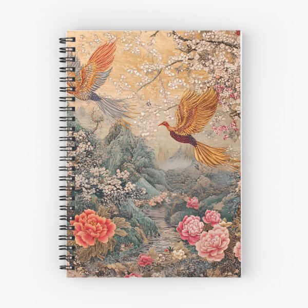 Item preview, Imperial Phoenix Cherry Blossoms Oriental Landscape Wall Art Print designed and sold by GrinGalore.