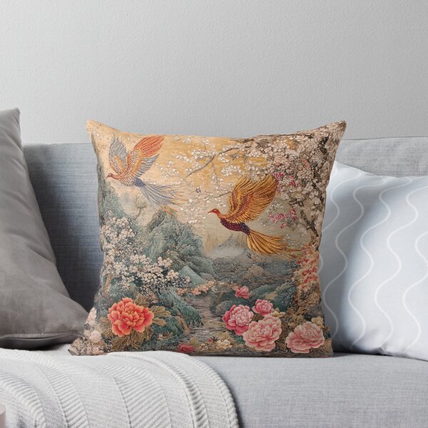 Item preview, Imperial Phoenix Cherry Blossoms Oriental Landscape Wall Art Print designed and sold by GrinGalore.