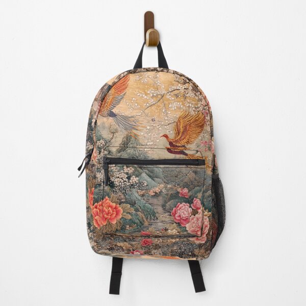 Item preview, Imperial Phoenix Cherry Blossoms Oriental Landscape Wall Art Print designed and sold by GrinGalore.