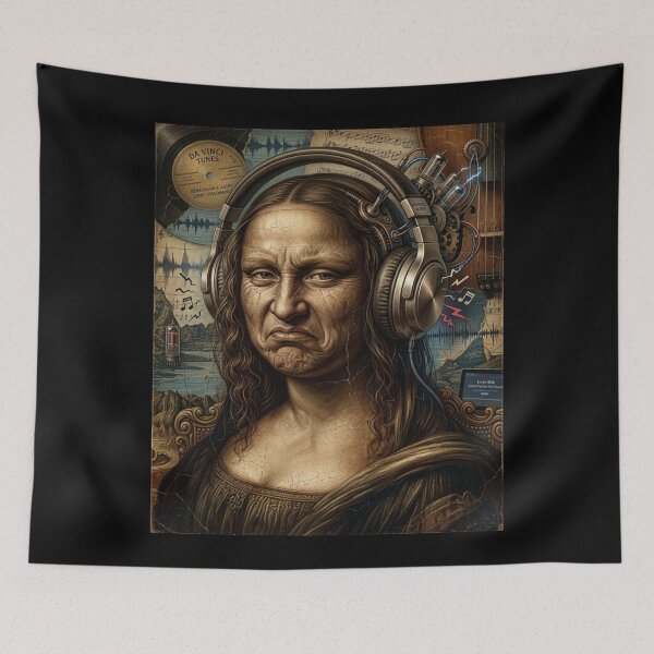 Item preview, Mona Lisa Bass Face Music Lovers DJs Producers designed and sold by MaskedTarget.
