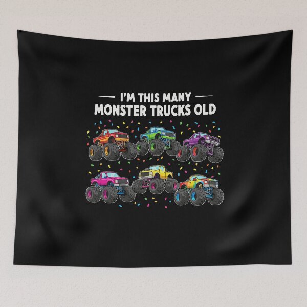 Item preview, I'm This Many Monster Trucks Old Sixth Birthday Kids Boy Girl designed and sold by PopStars1993.