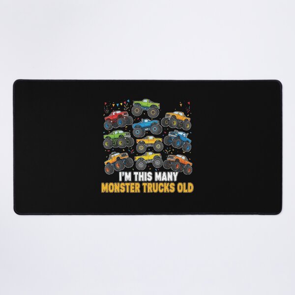 Item preview, I'm This Many Monster Trucks Old Monster Truck Birthday Boy designed and sold by PopStars1993.