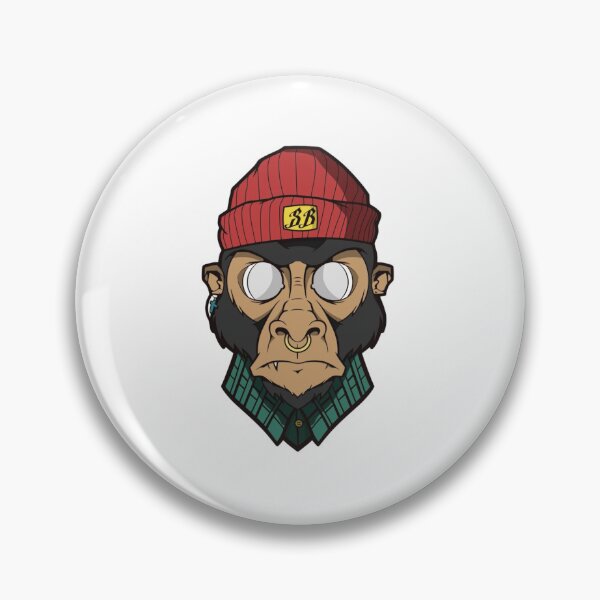 Item preview, Hipster Monkey with Red Beanie and Flannel Shirt designed and sold by Macias123.