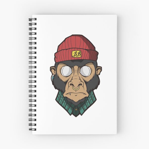 Item preview, Hipster Monkey with Red Beanie and Flannel Shirt designed and sold by Macias123.