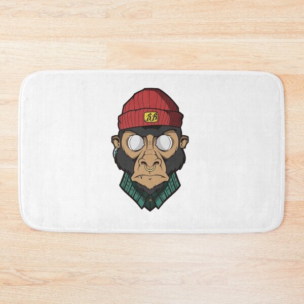 Item preview, Hipster Monkey with Red Beanie and Flannel Shirt designed and sold by Macias123.