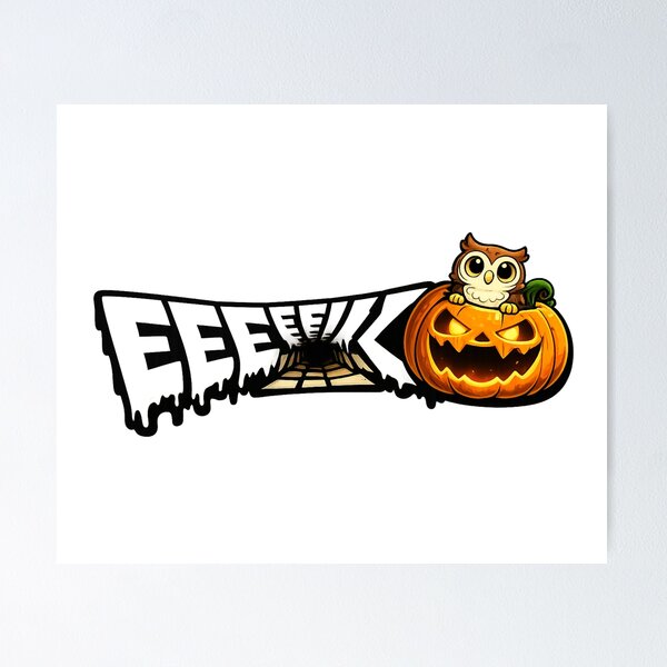 Item preview, Cute Halloween Owl Sticker | EEEK Pumpkin Owl | Funny Spooky Season Gift designed and sold by Gremlin Hours.