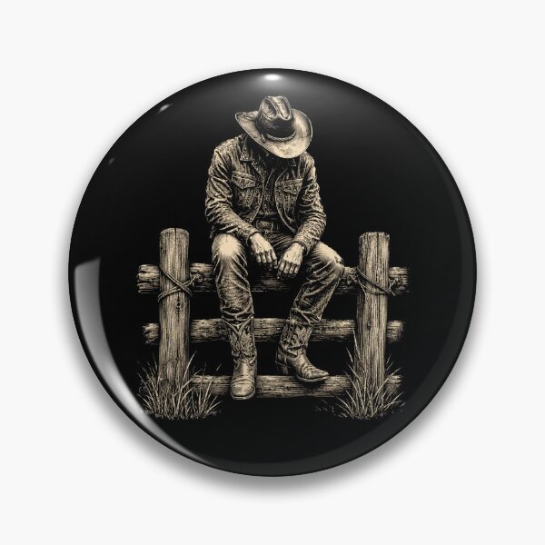 Item preview, Cowboy Sitting on Fence at Dusk Western Art designed and sold by will freed18.