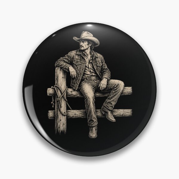 Item preview, Cowboy Sitting on Fence at Dusk Western Art designed and sold by will freed18.