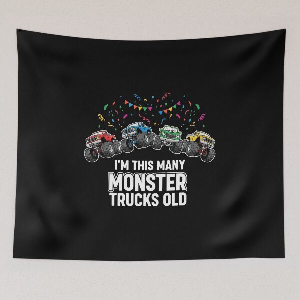 Item preview, I'm This Many Monster Trucks Old Birthday Boy Kids Party designed and sold by PopStars1993.