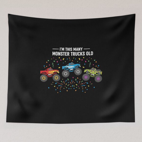 Item preview, I'm This Many Monster Trucks Old Boys Birthday Celebration designed and sold by PopStars1993.