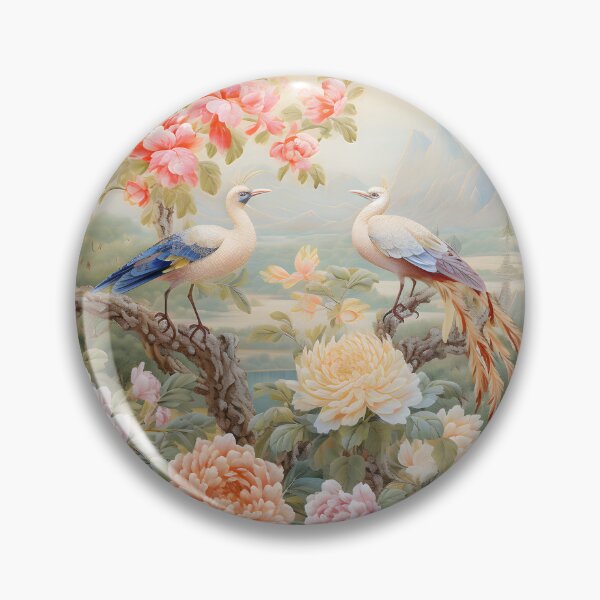 Item preview, Elegant Peonies and Paradise Birds | Vintage Asian Botanical Wall Art designed and sold by GrinGalore.