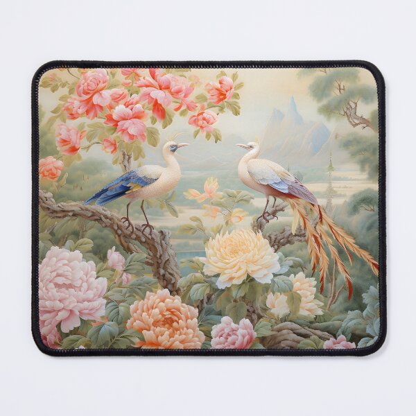 Item preview, Elegant Peonies and Paradise Birds | Vintage Asian Botanical Wall Art designed and sold by GrinGalore.