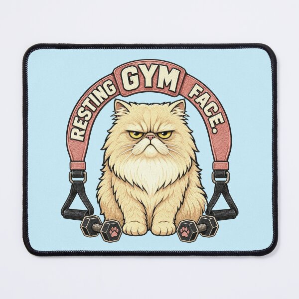 Item preview, Grumpy Persian Cat Funny Gym Workout designed and sold by Gentlestate.
