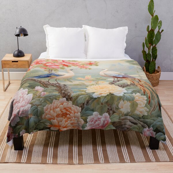 Item preview, Elegant Peonies and Paradise Birds | Vintage Asian Botanical Wall Art designed and sold by GrinGalore.
