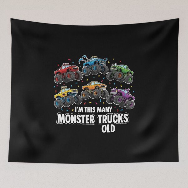 Item preview, I'm This Many Monster Trucks Old Birthday Boy Celebration designed and sold by PopStars1993.