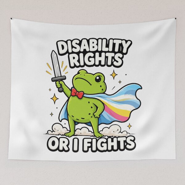 Item preview, I Will Fight Until Disability Rights Funny Frog Meme designed and sold by MaskedTarget.