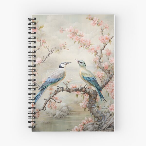Item preview, Blossoming Songbirds on Cherry Blossom Branch | Vintage Asian Botanical Wall Art designed and sold by GrinGalore.