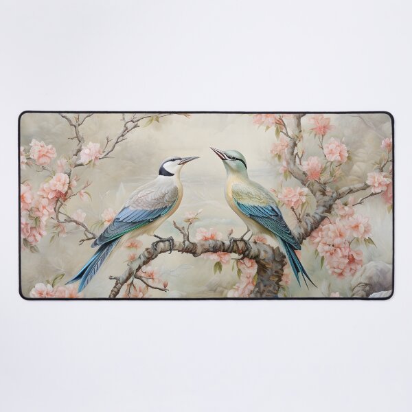 Item preview, Blossoming Songbirds on Cherry Blossom Branch | Vintage Asian Botanical Wall Art designed and sold by GrinGalore.