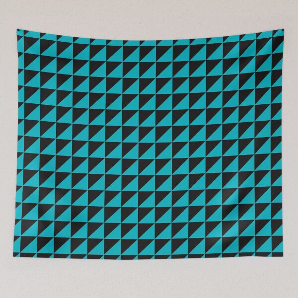 Item preview, Black And Cyan Triangle Mosaic Pattern designed and sold by pattern-archive.