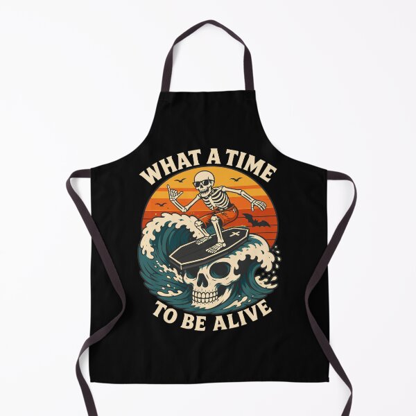 Item preview, What A Time To Be Alive Skeleton Surfer | Retro Vintage Skull Surfing Graphic designed and sold by Leeded.
