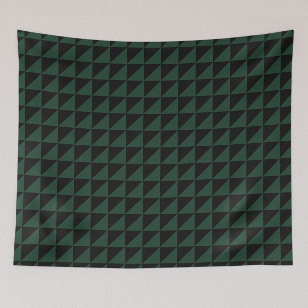 Item preview, Black And Forest Green Triangle Mosaic Pattern designed and sold by pattern-archive.
