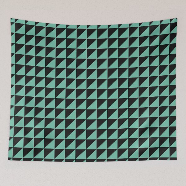 Item preview, Black And Pastel Green Triangle Mosaic Pattern designed and sold by pattern-archive.