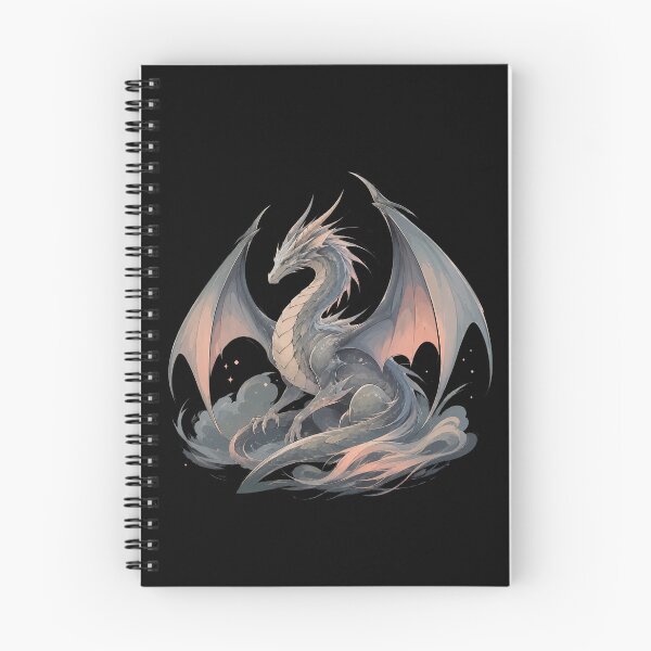 Item preview, Majestic Silver Dragon Fantasy Illustration with Spread Wings designed and sold by ZetkArt.