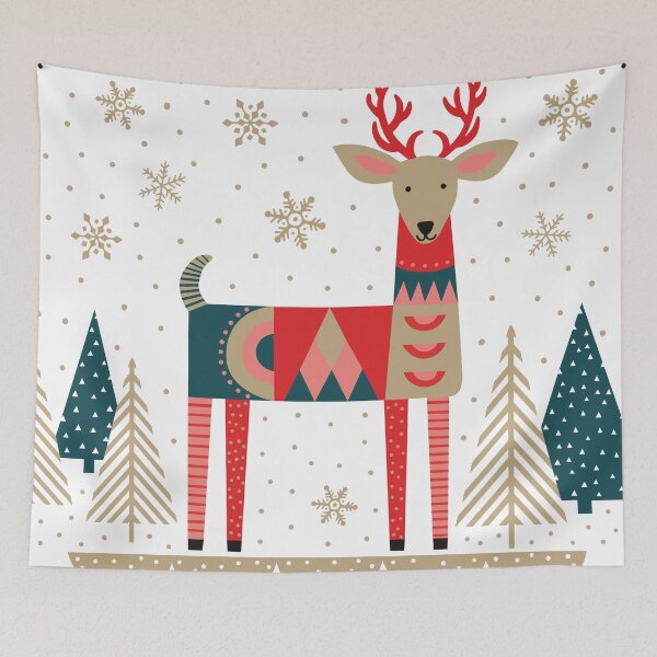 Item preview, Holiday Reindeer with geometric shapes designed and sold by Portia Monberg.
