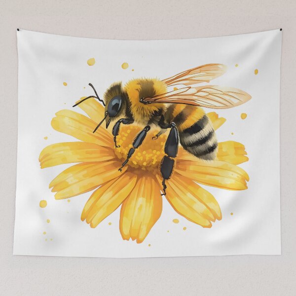 Artikelvorschau, Aquarellmalerei einer Honigbiene entworfen und verkauft von RawNaturePrints.