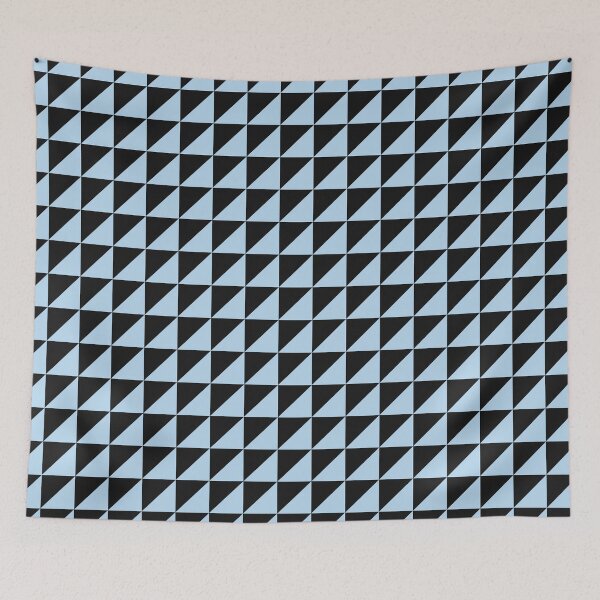 Item preview, Black And Ice Blue Triangle Mosaic Pattern designed and sold by pattern-archive.