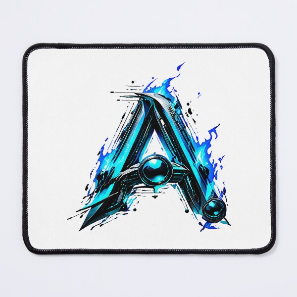 Item preview, AquaFlare Cipher: The Teal Inferno Letter A designed and sold by BlissBlvdShop.