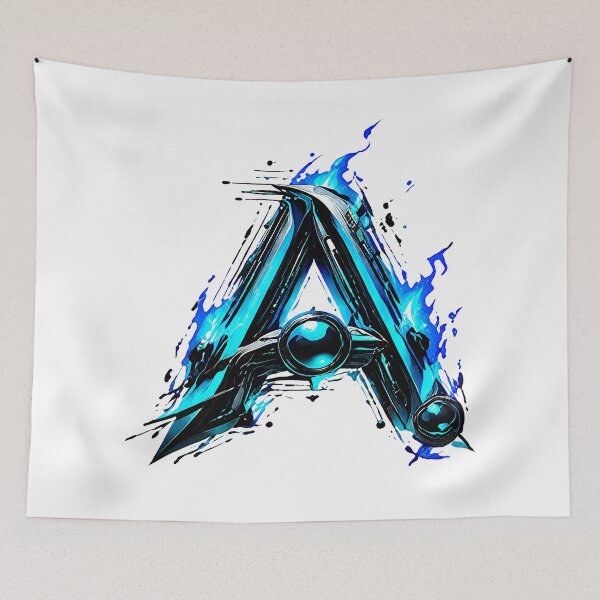 Item preview, AquaFlare Cipher: The Teal Inferno Letter A designed and sold by BlissBlvdShop.