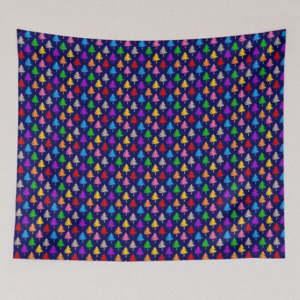 Item preview, Multicolored Pine Cone Trees - Blue  designed and sold by PatternTitan.