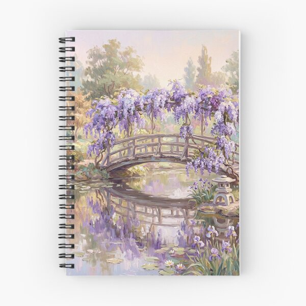 Item preview, Wisteria Wooden Bridge Japanese Garden Art designed and sold by randyknudsen.