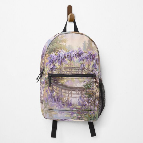 Item preview, Wisteria Wooden Bridge Japanese Garden Art designed and sold by randyknudsen.